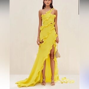 Sunshine One-Shoulder Ruffle Maxi Dress